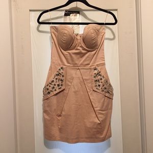 Lipsy pink dress with rhinestone accents - size 6